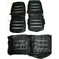Legendary Auto Interiors - 1968 Dodge Charger Bucket & Rear Seat Cover - Black with Silver Pleats