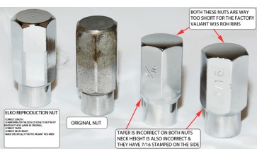 Restoration W35 ROH RIM Valiant Charger Mag Wheel Nuts *CORRECT LENGTH* SET/20